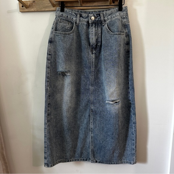 PRINCESS POLLY | Women’s Light Wash Denim Skirt size 6 - Picture 4 of 12